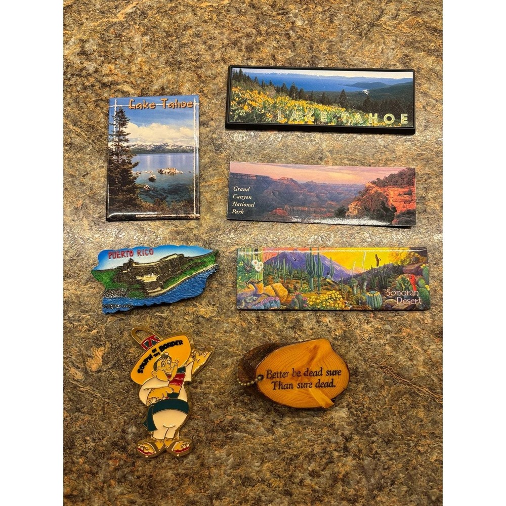 Travel Souvenir Magnets Lot - Grand Canyon, Lake Tahoe, Pedro Vintage